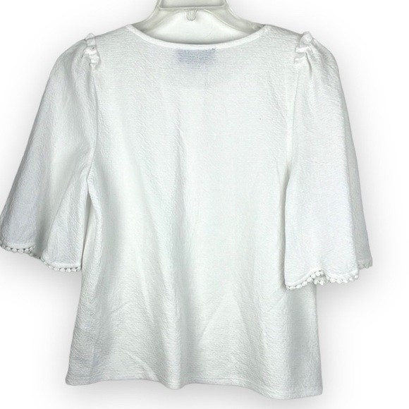Sunday in Brooklyn White Textured Top Sz M - Picture 3 of 10